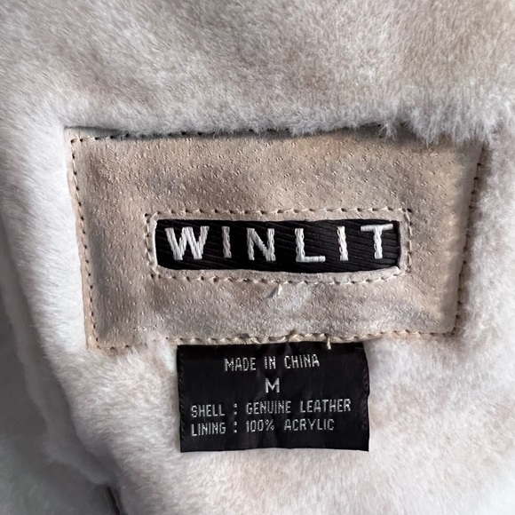 Vintage Winlit Women’s Tan Genuine Leather Faux Fur Jacket - Picture 4 of 8